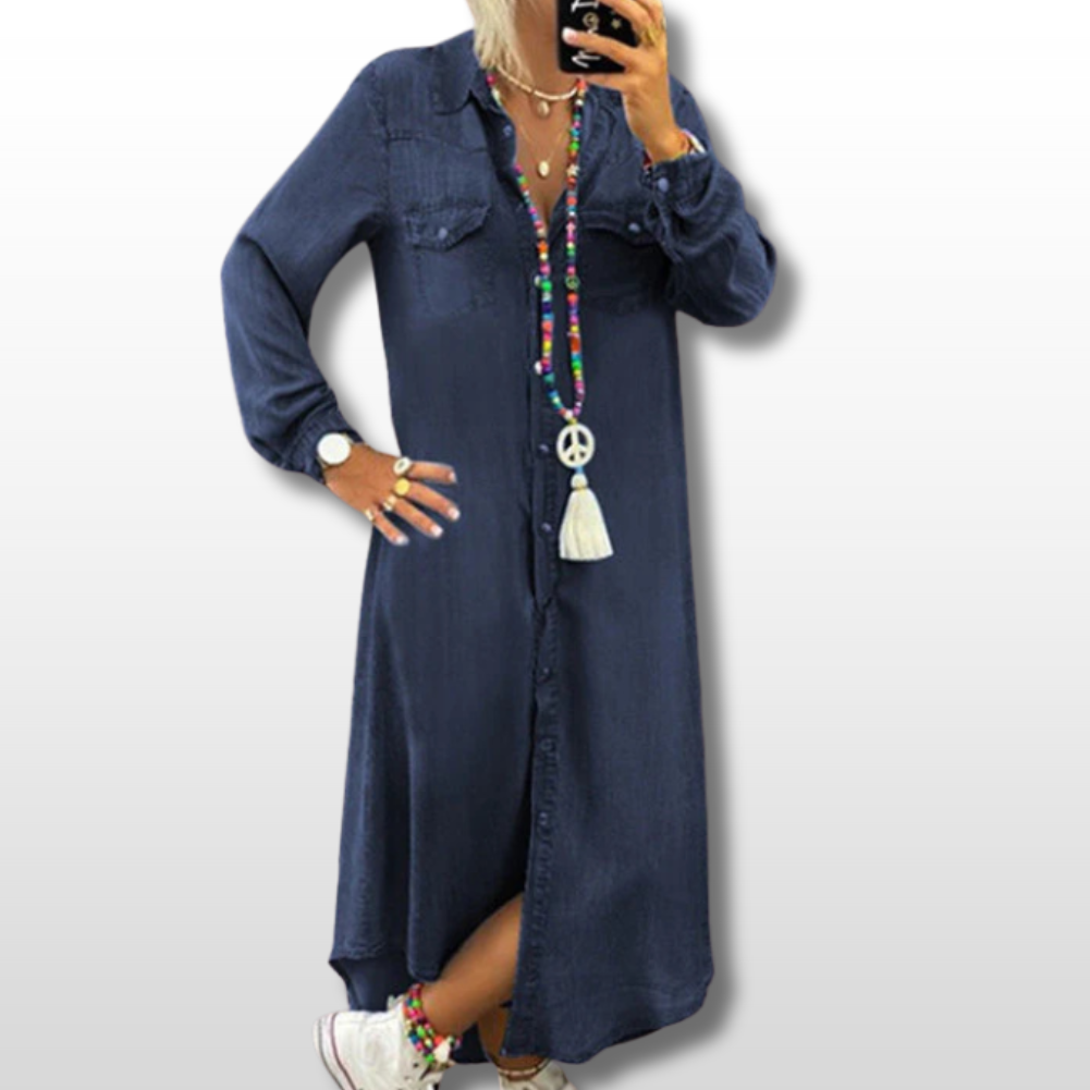 Vera | Casual Kleid im Jeansoptik