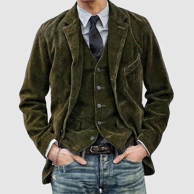 Frieda | Strukturierter Cord-Blazer mit Weste
