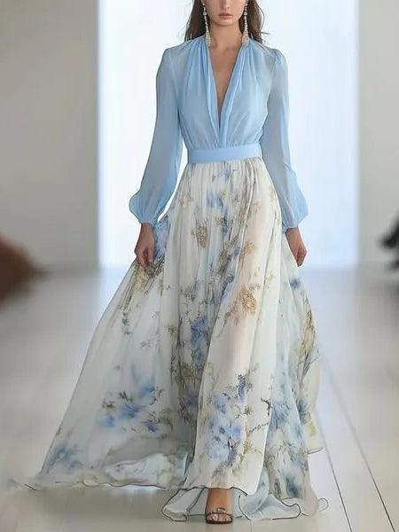 Vera | Fließendes Maxikleid mit Blumenprint