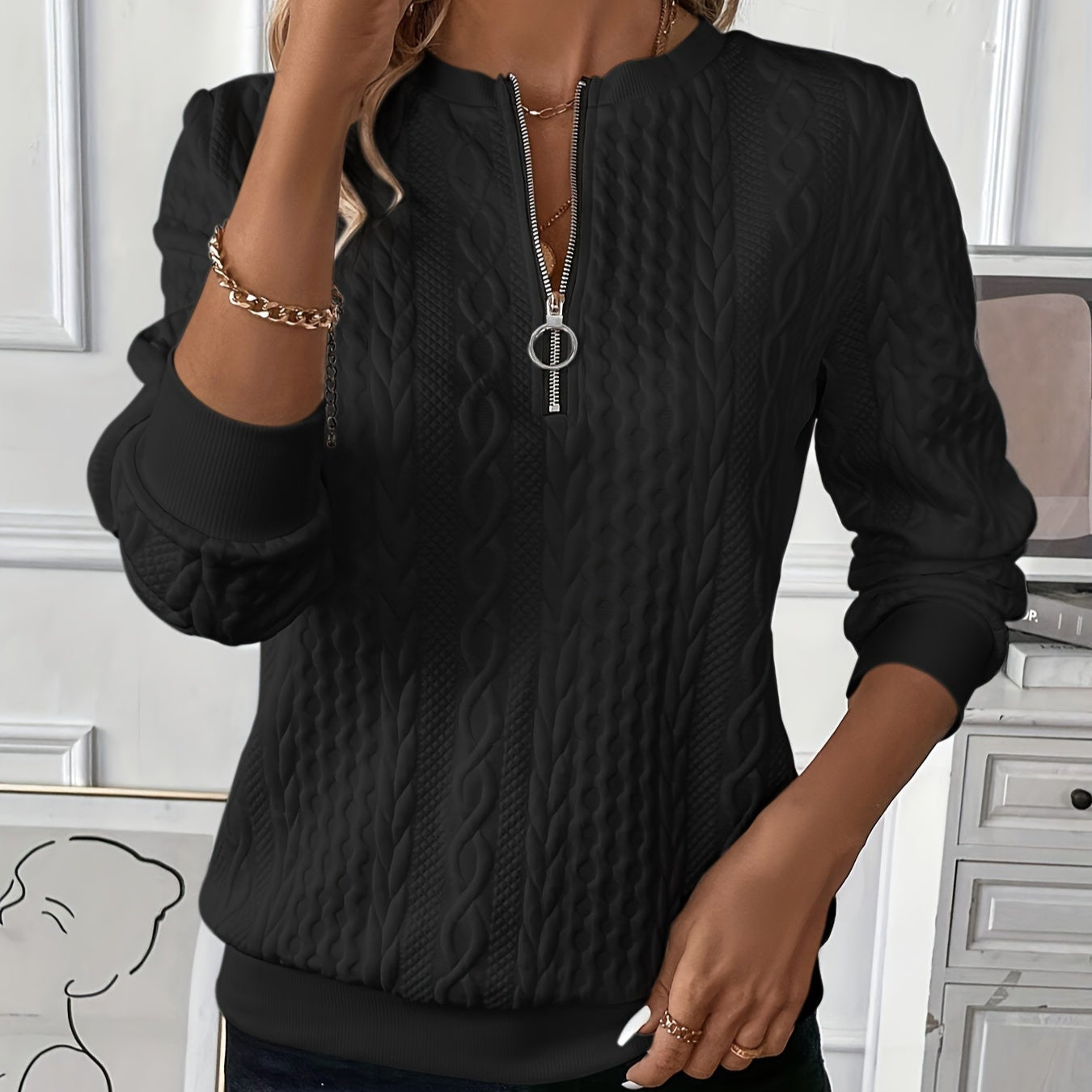 Vera | Feiner Pullover mit Reißverschluss