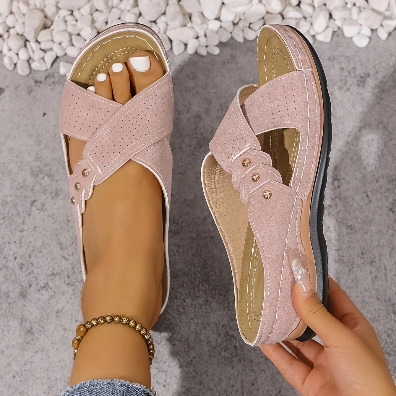 Frieda | Bequeme Keilabsatz-Sandalen mit Stütze