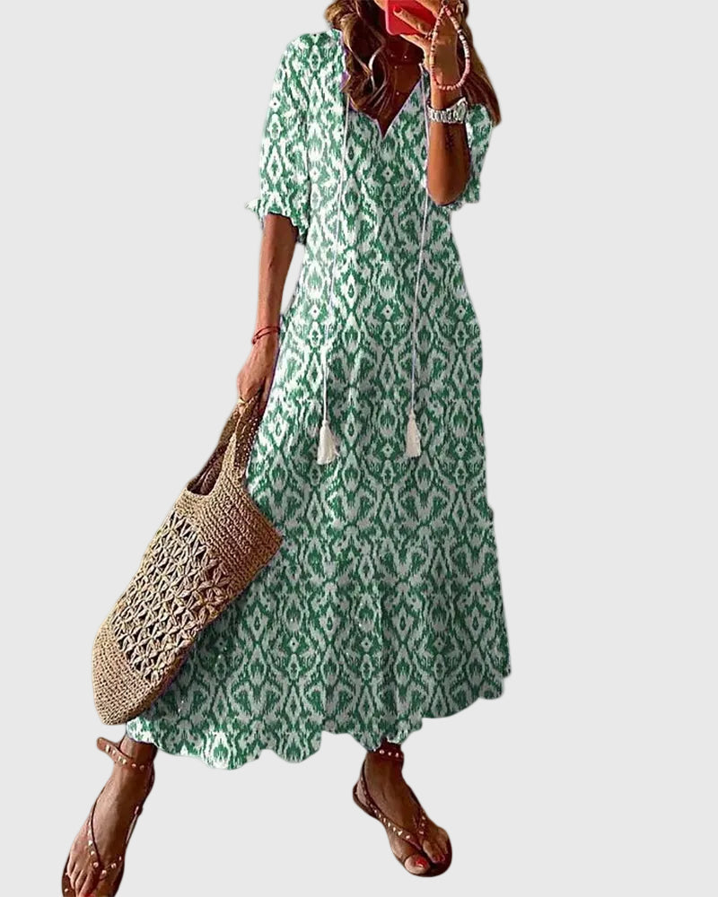 Valentina | Verspieltes Boho-Maxikleid im Vintagestil