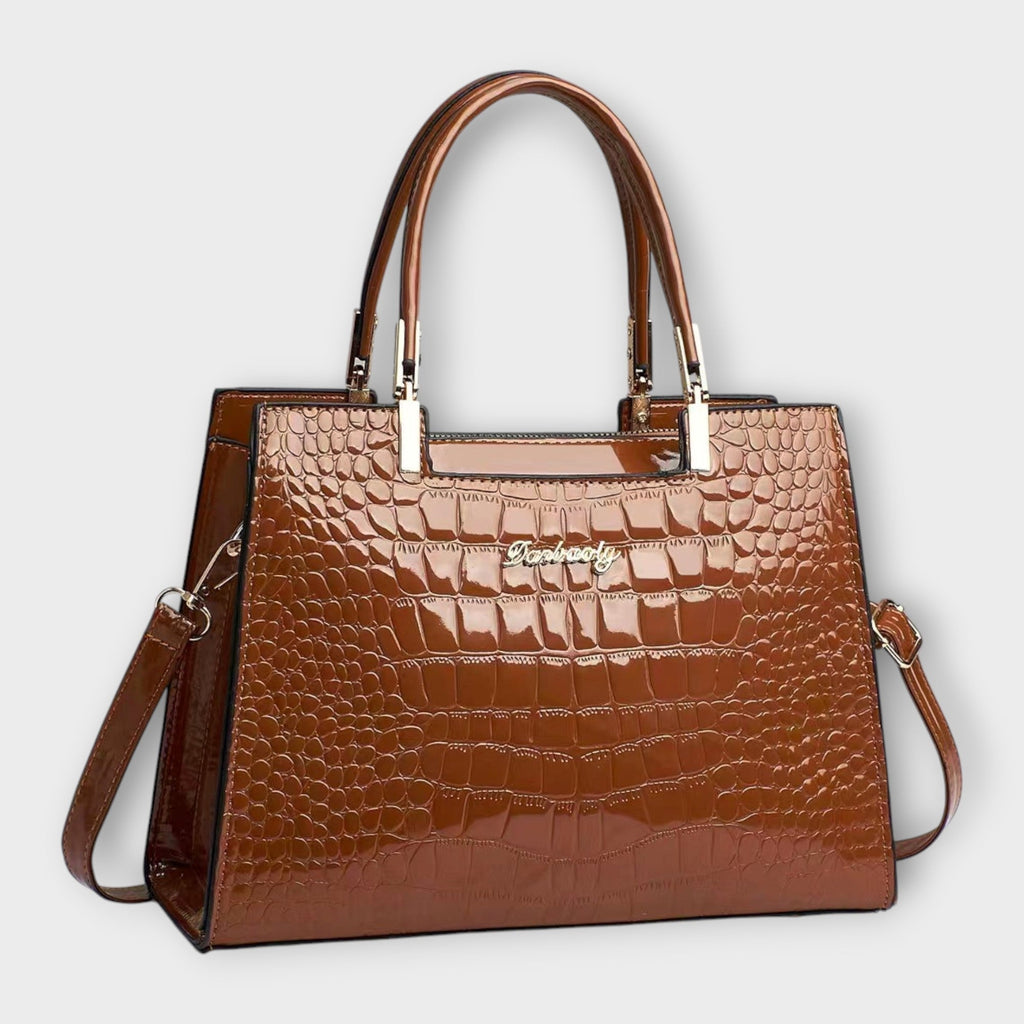 Vera | Schimmernde Reptilprägung Handtasche