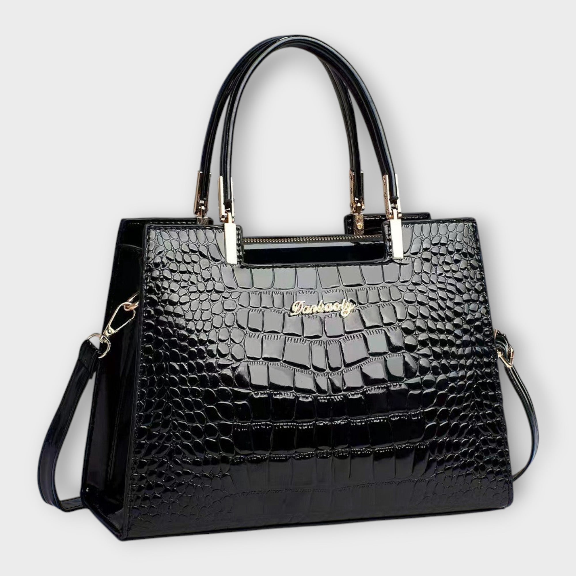 Vera | Schimmernde Reptilprägung Handtasche
