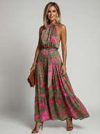 Wilhelmine | Drapiertes Halter-Midi-Kleid