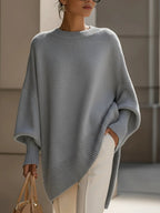 Nina | Weiter Poncho aus Feinstrick