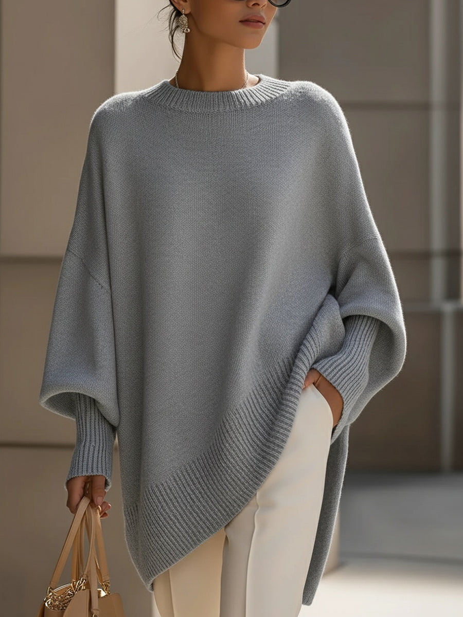 Nina | Weiter Poncho aus Feinstrick