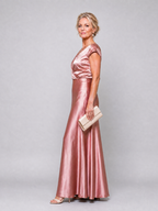 Beatrix | Maxikleid mit Wickeloberteil und kurzen Ärmeln