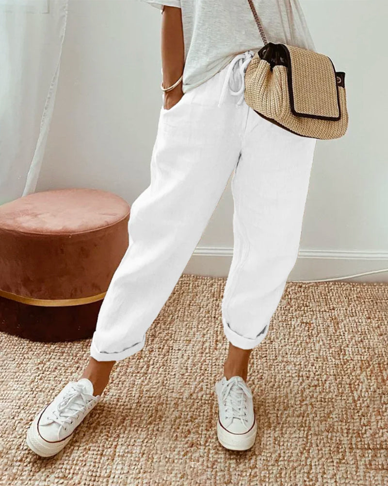Vera | Leichte Sommerhose mit Leinen