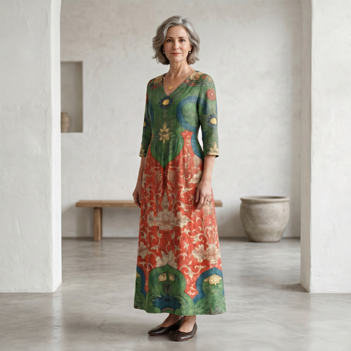 Frieda | Zeitloses Kleid mit Webmuster
