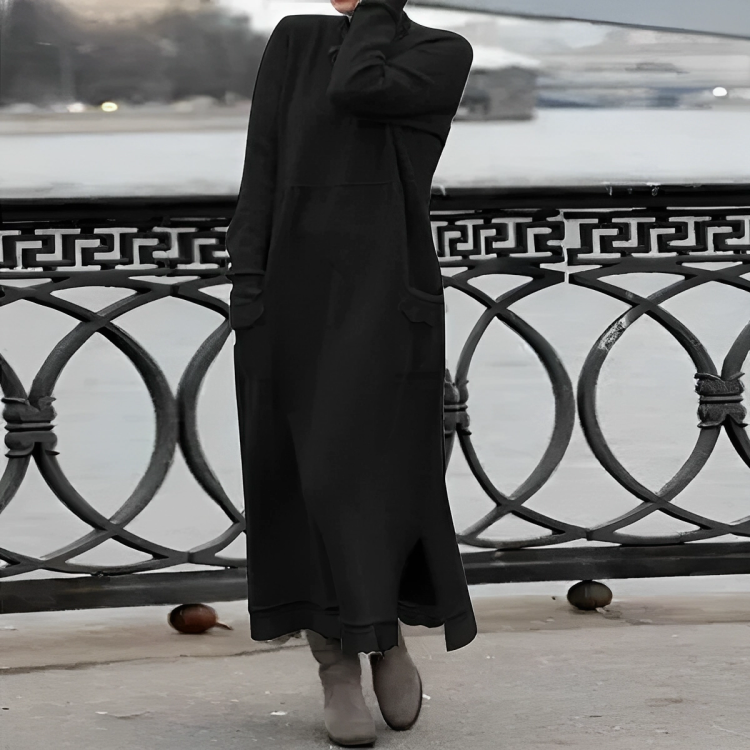Vera | Langes Strickkleid mit Rundhals