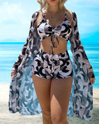 Vera | Dreiteiliges Bikini-Set mit Muster