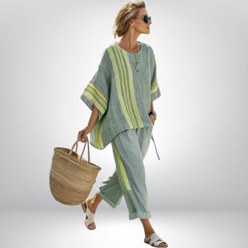Vera | Verspieltes Boho-Set mit Streifen
