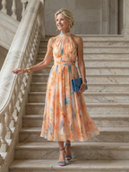 Aurelie | Weiches Halter Midi Kleid