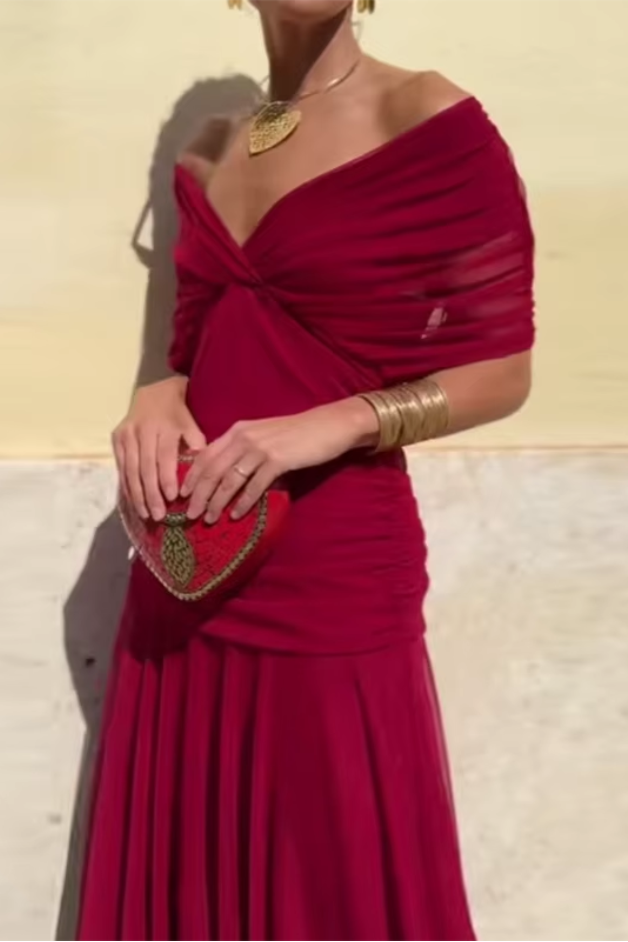 Nadine | Elegantes Maxi-Kleid mit Falten