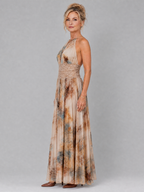 Rosalinde | Maxikleid mit Neckholder und Spitzenbund