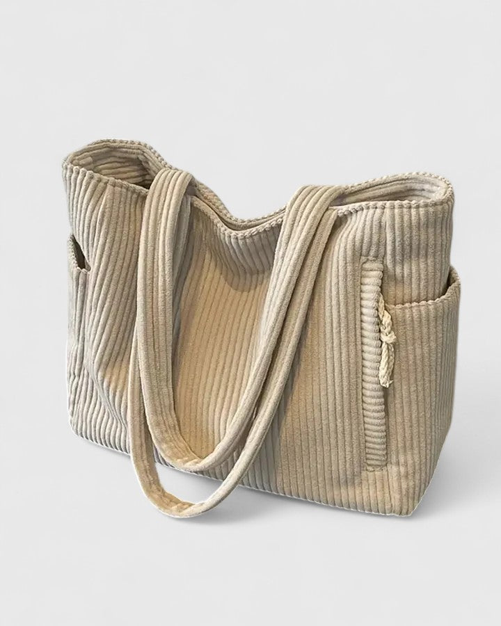 Serena | Elegante Ripp-Tasche mit Kordelverzierung