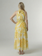 Fenja | Gerafftes Halter-Midikleid für jeden Tag