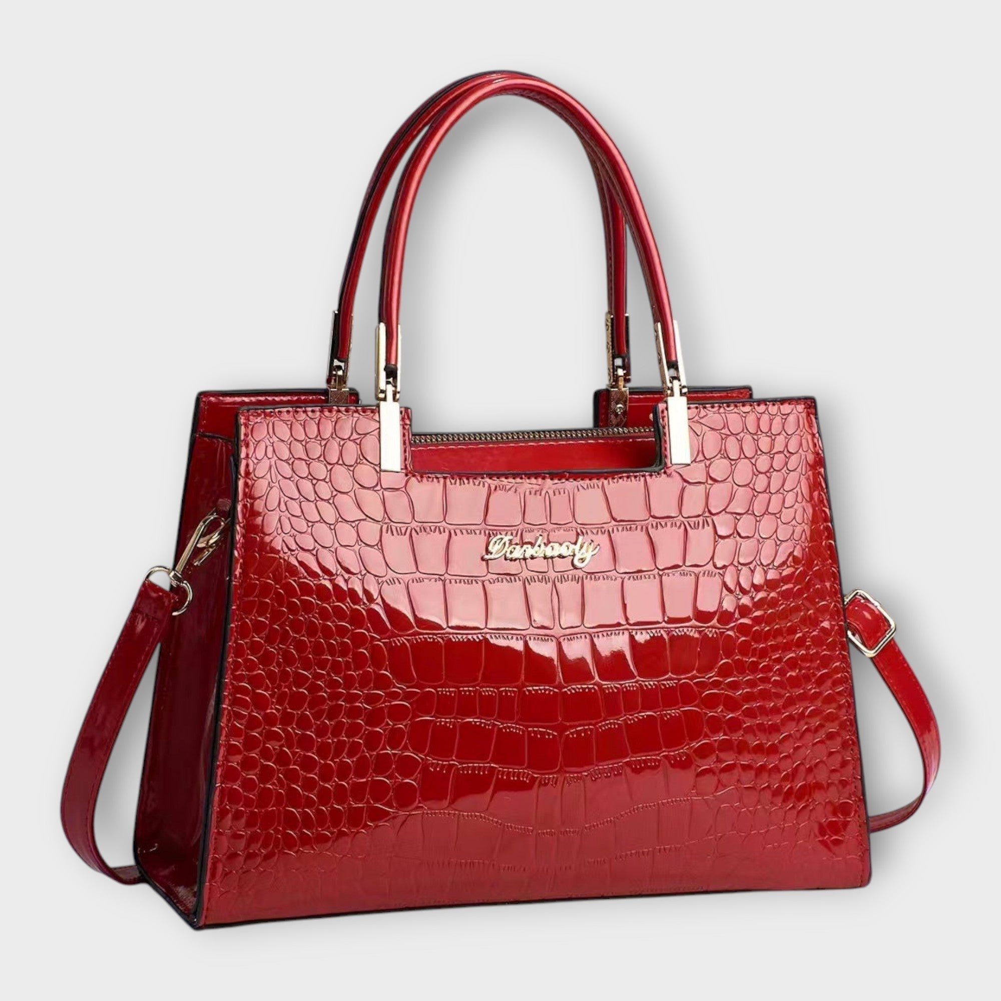 Vera | Schimmernde Reptilprägung Handtasche