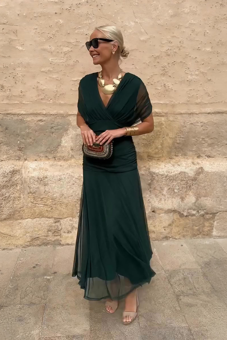 Nadine | Elegantes Maxi-Kleid mit Falten