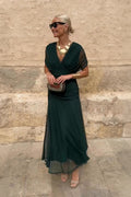 Nadine | Elegantes Maxi-Kleid mit Falten