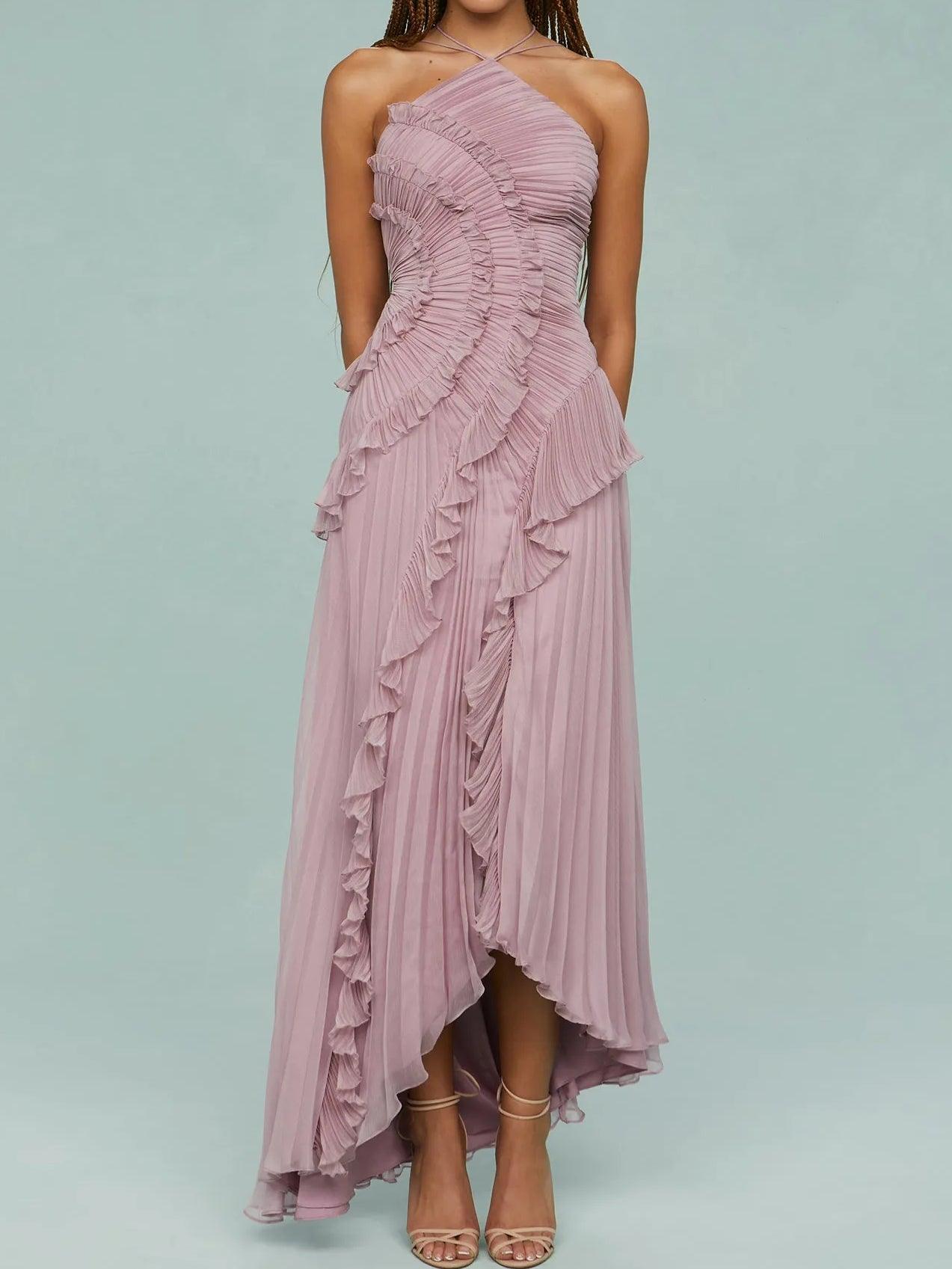 Vera | Fließendes Plisseekleid mit Trägern