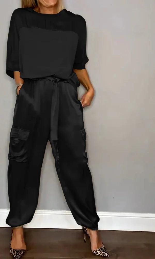 Petra | Edles Satin-Ensemble mit Glanz