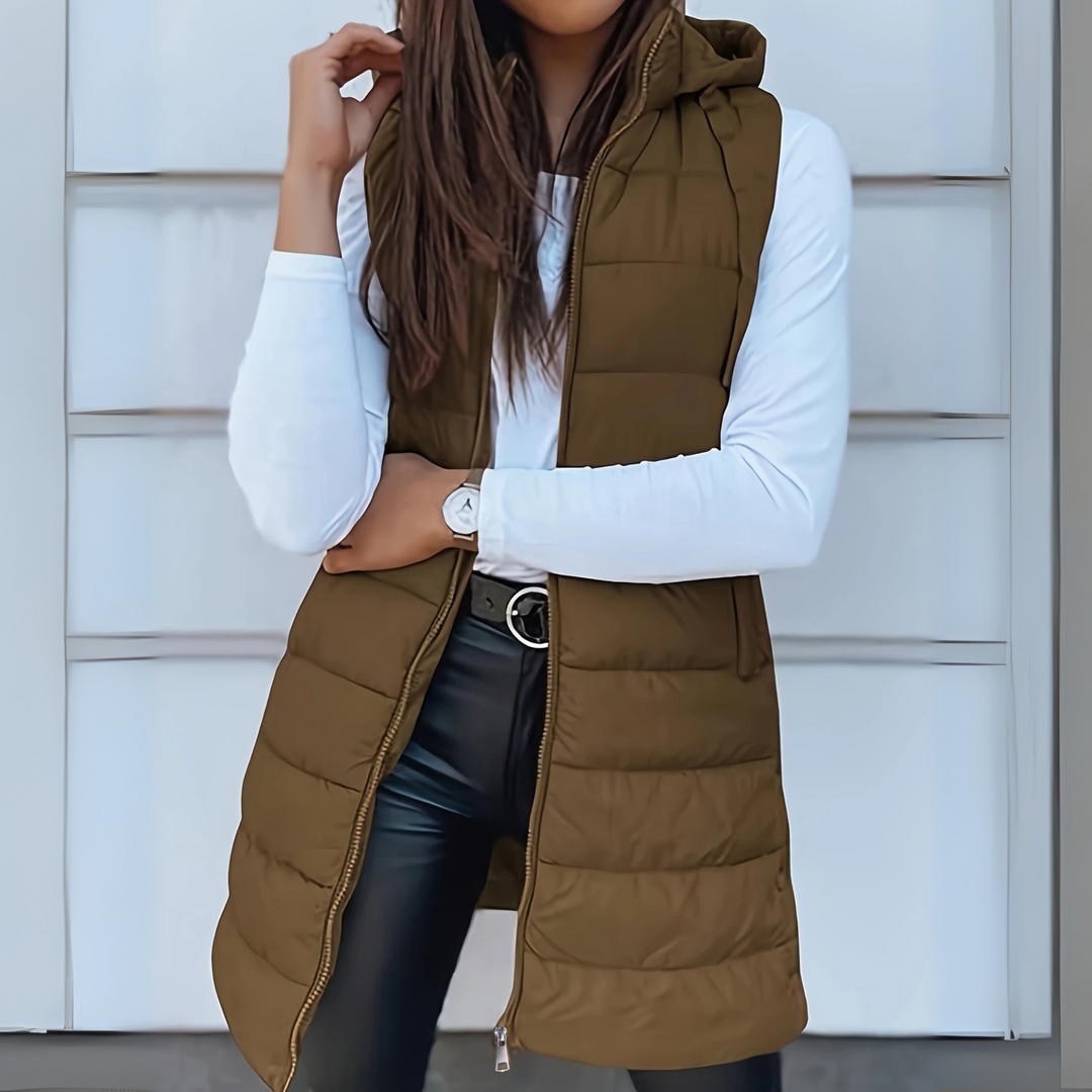Frieda | Elegante lange Damen-Strickweste