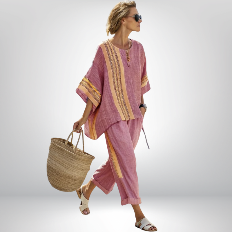 Vera | Verspieltes Boho-Set mit Streifen