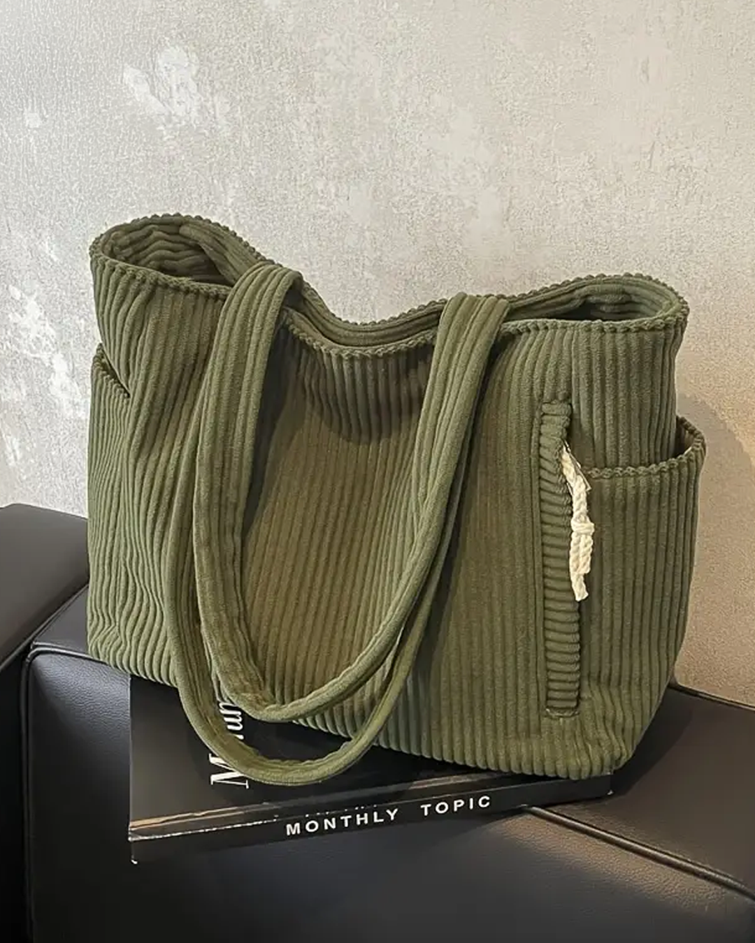 Frieda | Gerippte Tasche mit Kordel-Akzent