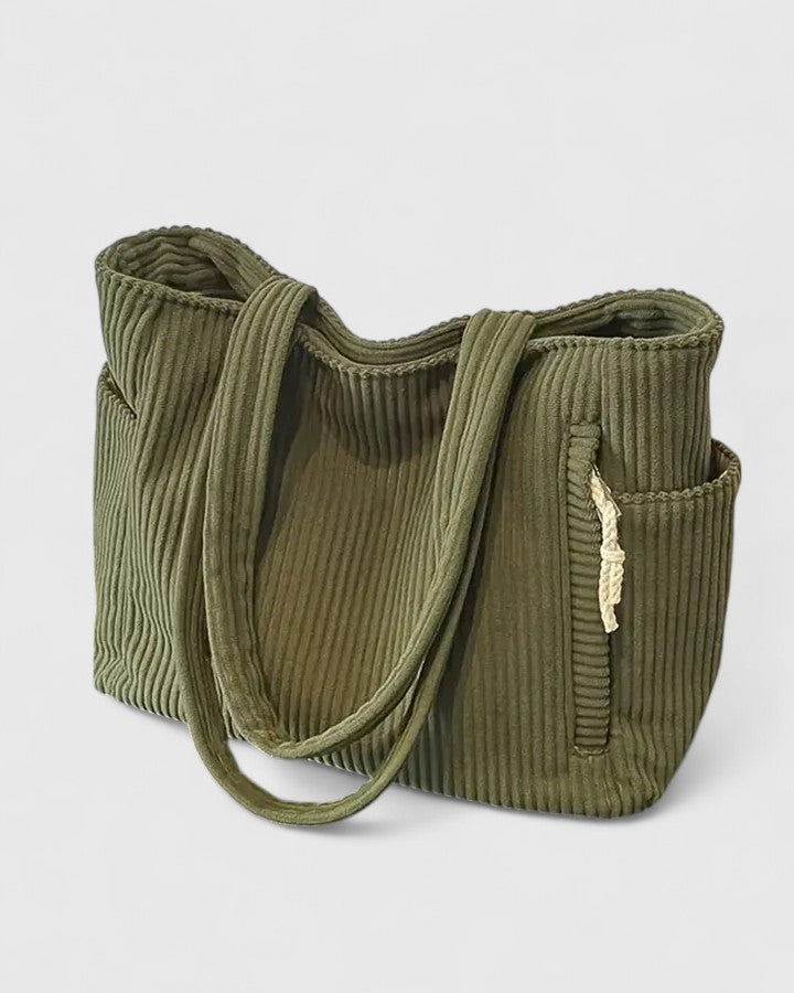 Serena | Elegante Ripp-Tasche mit Kordelverzierung