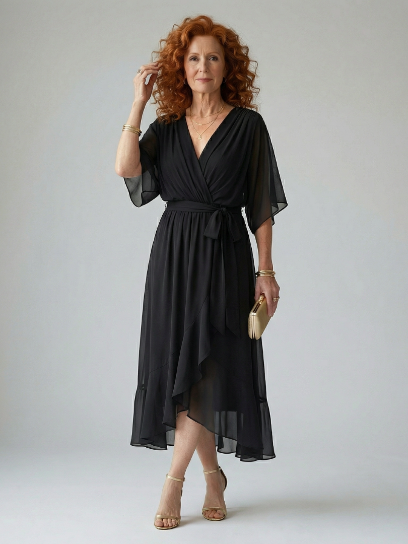 Vera | Leichtes Midikleid mit Drapierung
