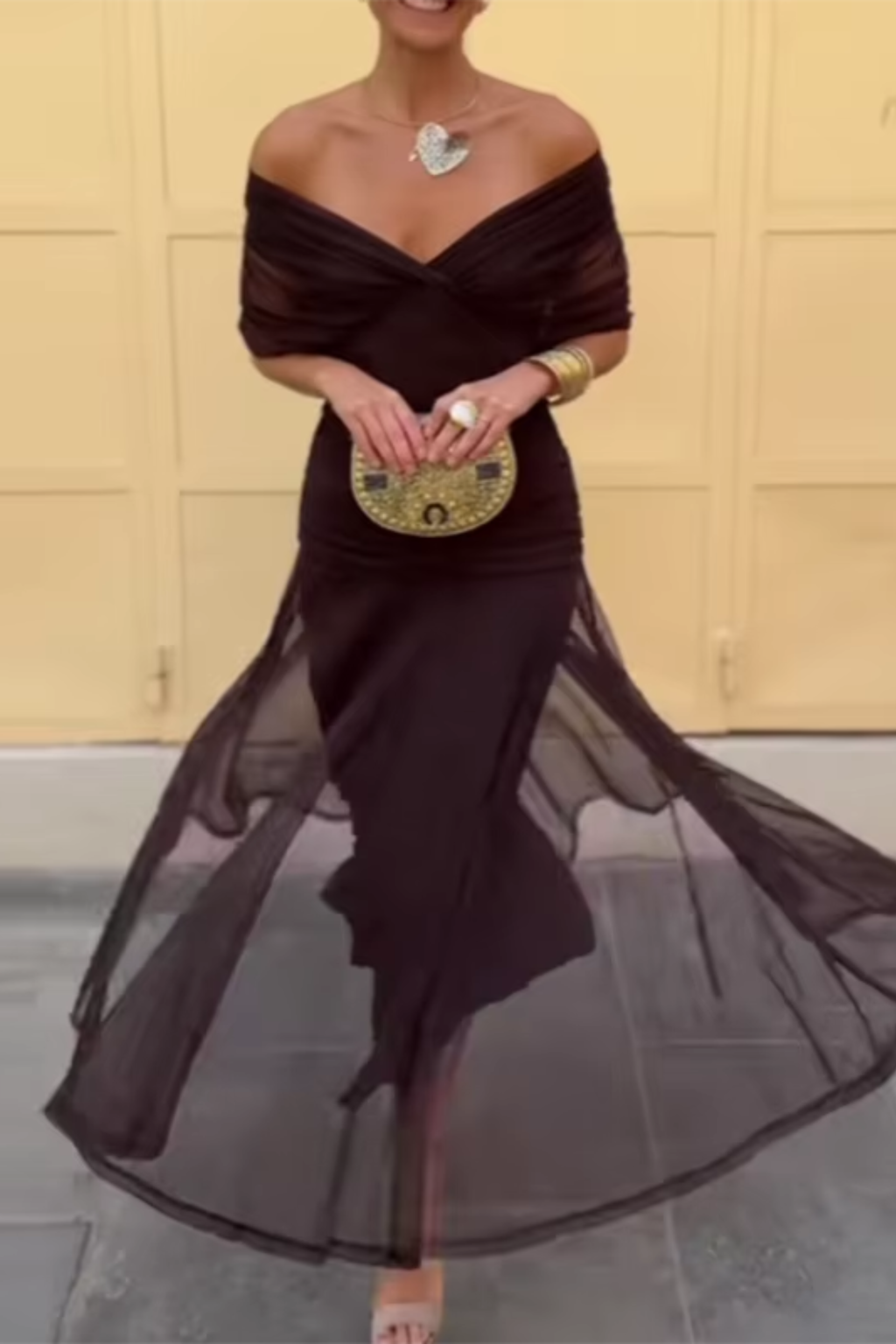 Nadine | Elegantes Maxi-Kleid mit Falten