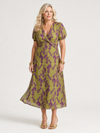Winifred | Entspanntes Blumendesign Midi-Kleid