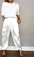 Petra | Edles Satin-Ensemble mit Glanz
