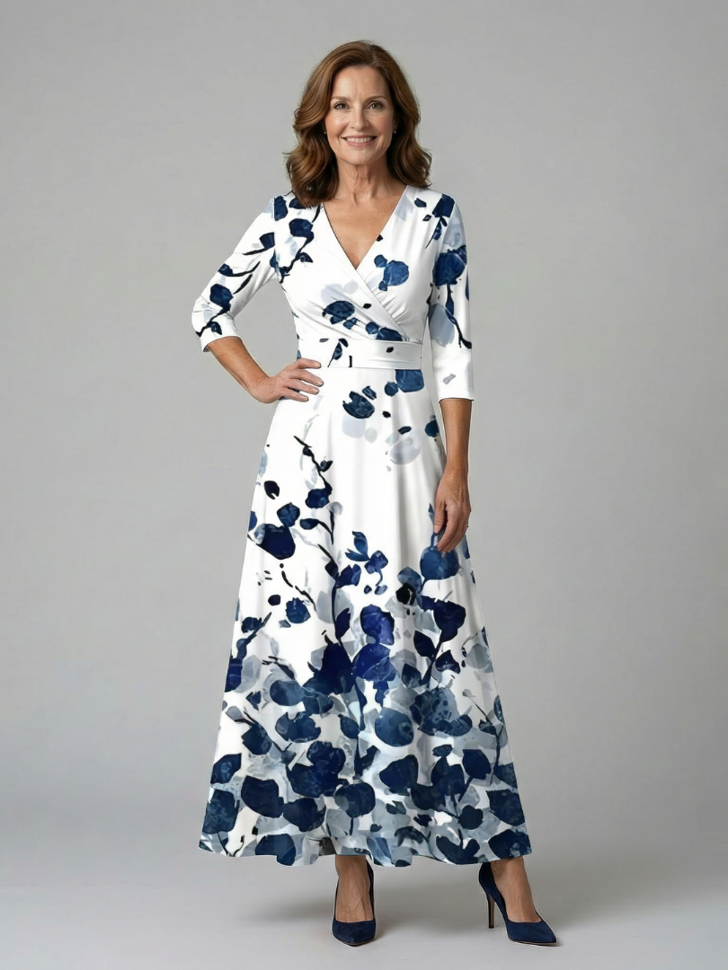 Vera | Midi-Kleid mit überkreuztem Ausschnitt