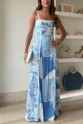Vera | Bedrucktes Maxi-Kleid mit Schleifenrücken