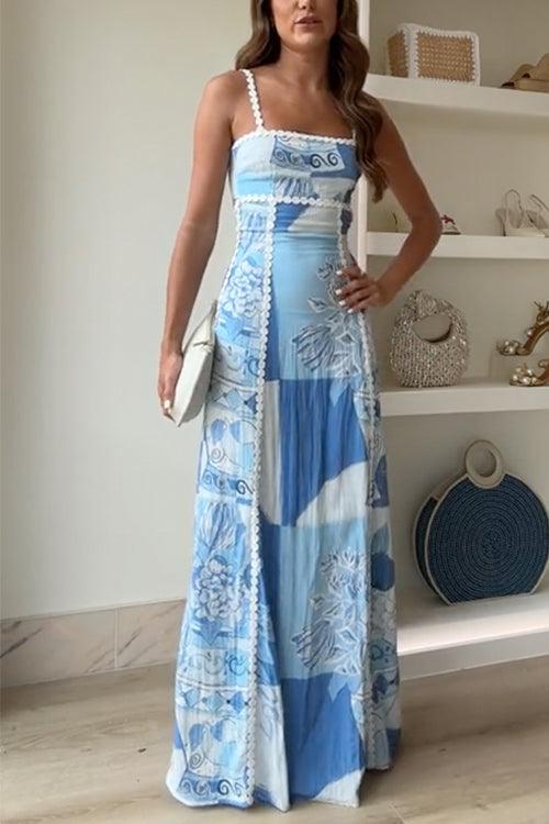 Vera | Bedrucktes Maxi-Kleid mit Schleifenrücken