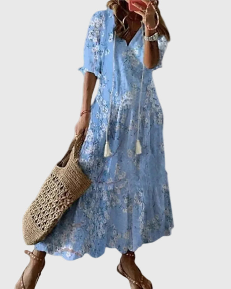 Valentina | Verspieltes Boho-Maxikleid im Vintagestil