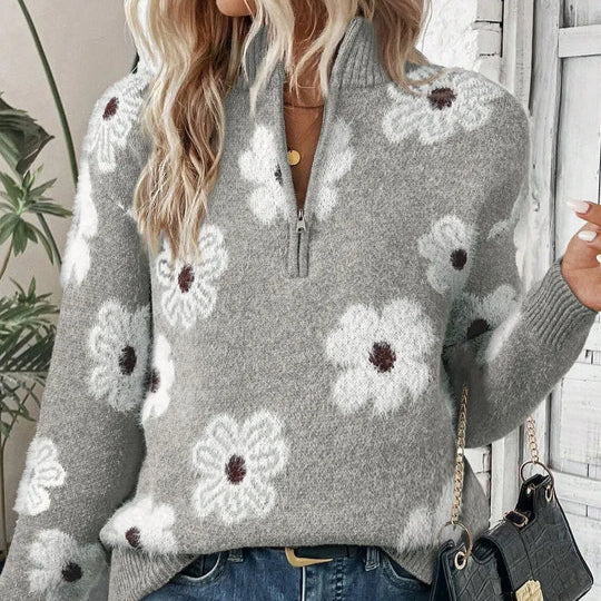 Petra | Pullover mit Reißverschlusskragen