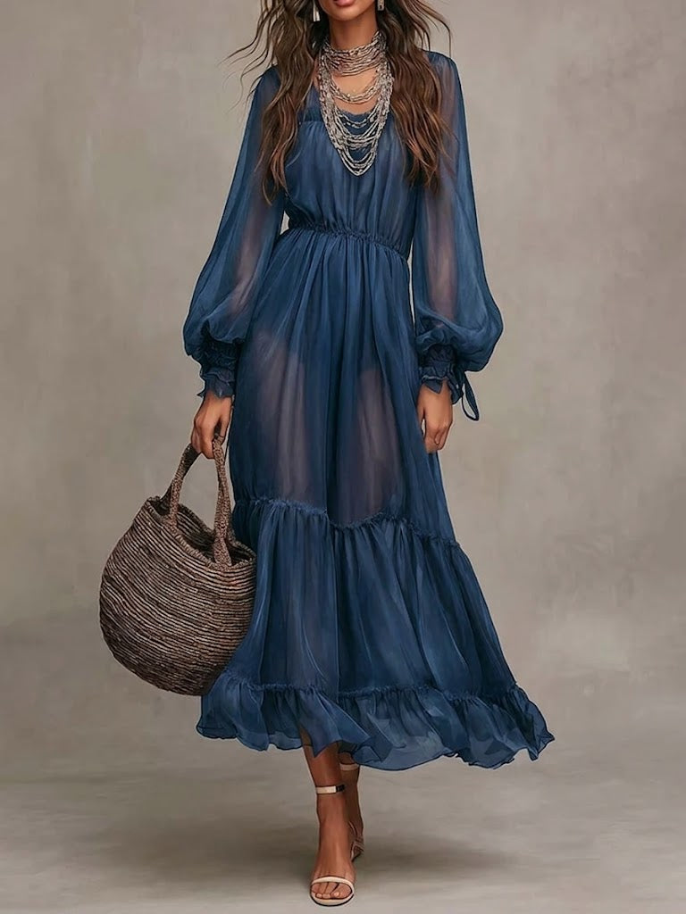 Vera | Feminines Midi-Kleid mit V-Ausschnitt
