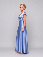 Beatrix | Maxikleid mit Wickeloberteil und kurzen Ärmeln