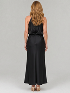 Selma | Ärmelloses Midi-Kleid mit drapiertem Hals