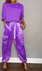 Petra | Edles Satin-Ensemble mit Glanz