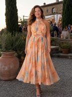 Aurelie | Weiches Halter Midi Kleid