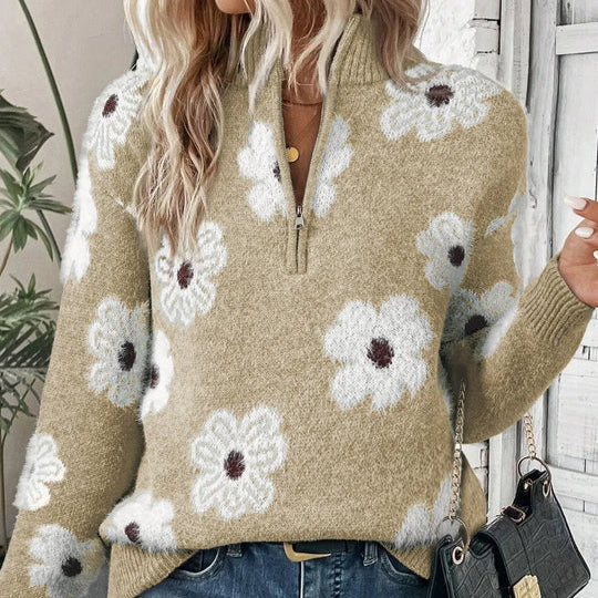 Petra | Pullover mit Reißverschlusskragen