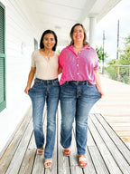 Tanja | Figurformende Bootcut-Jeans in Unifarbe