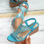 Vera | Elegante Keilabsatz-Sandalen aus Leder