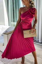 Vera | Schulterfreies Maxi-Kleid mit Blumenmuster