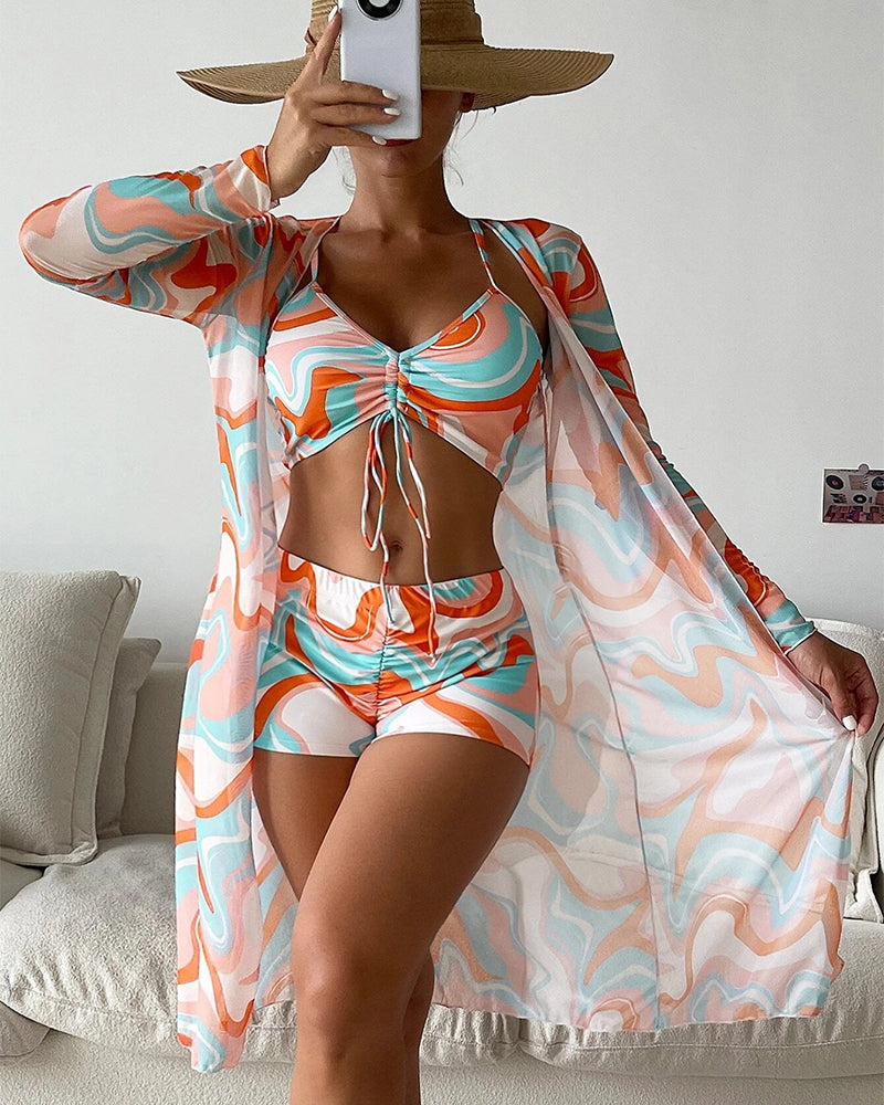 Vera | Dreiteiliges Bikini-Set mit Muster